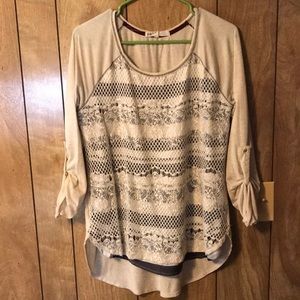 3/4 Sleeve Cotton Blouse